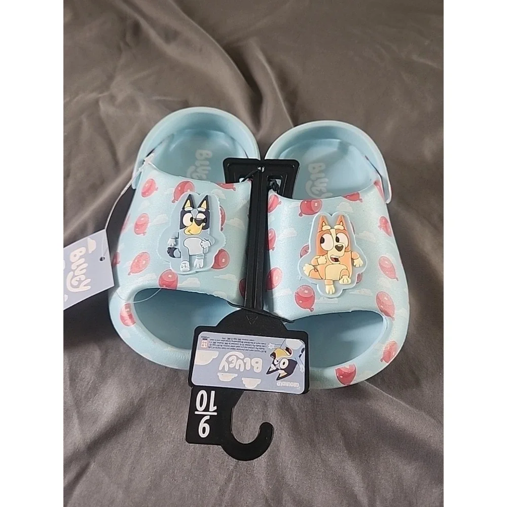 Bluey & Bingo Toddler Kids Blue Comfort Slides Size 9-10